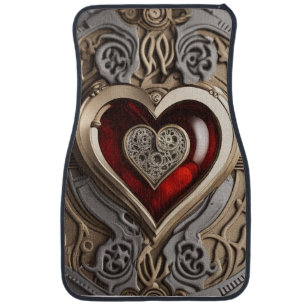 Steampunk Heart – Intricate Mechanical Love  Car Floor Mat