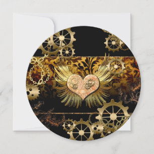 Steampunk heart invitation