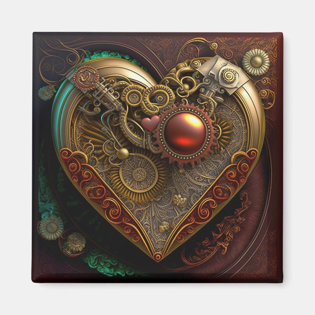 Steampunk Heart Magnet (Front)