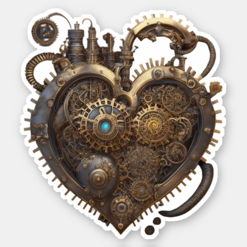 Steampunk Heart  Metal Gears Sticker