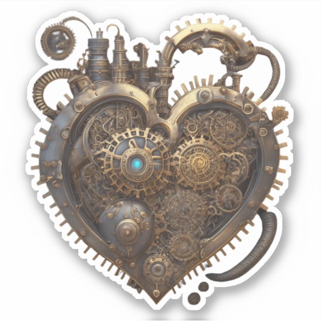 Steampunk Heart | Metal Gears Sticker (Front)