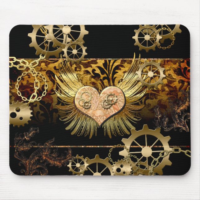 Steampunk heart mouse pad (Front)