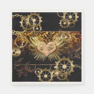 Steampunk heart napkins