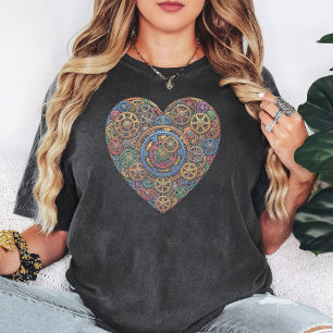 Steampunk Heart Of Gears Mechanical Art T-Shirt