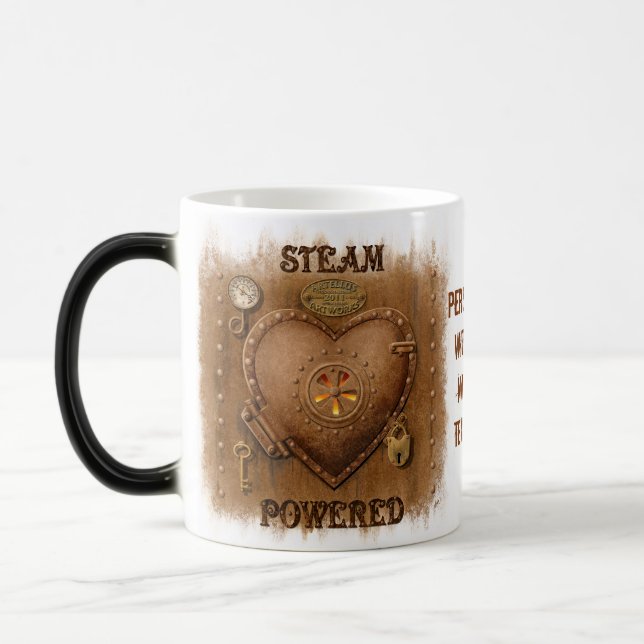 Steampunk Heart Personalized Color Morph Mug (Left)