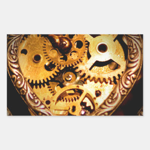 steampunk heart rectangular sticker