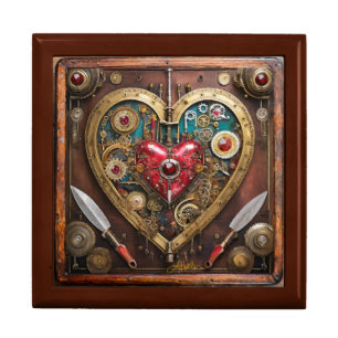 Steampunk Heart Rubies And Daggers For Warriors  Gift Box