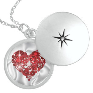 Steampunk Heart Sterling Silver Locket