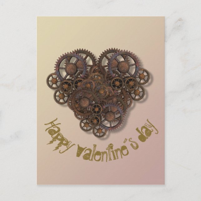 Steampunk heart Valentine´s card (Front)