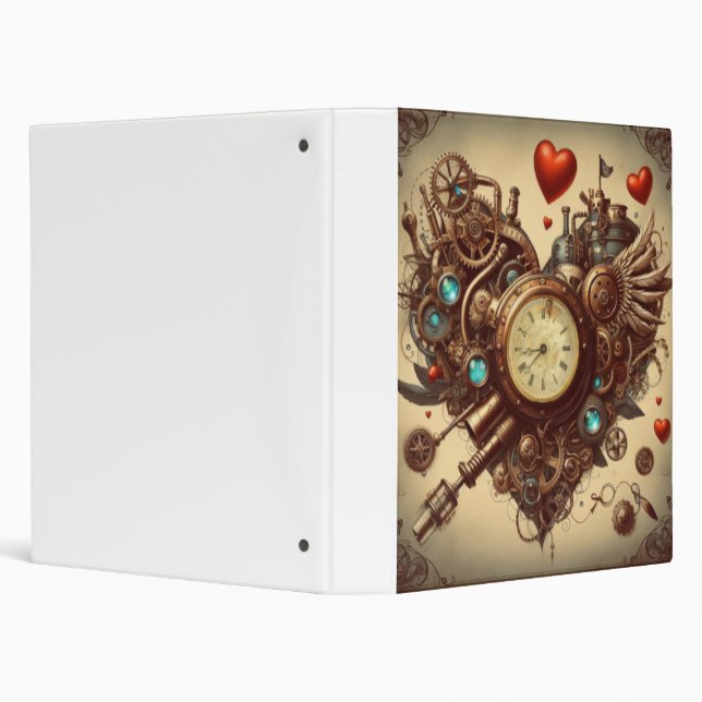 Steampunk heart/valentine's day  3 ring binder (Background)