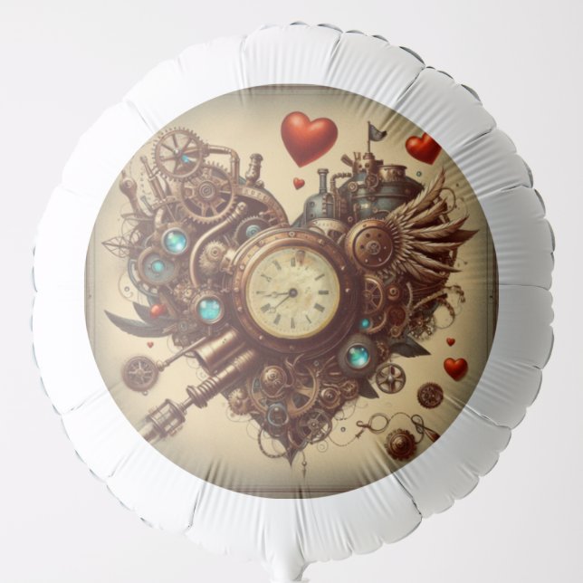 Steampunk heart/valentine's day  balloon (Front)