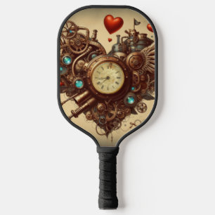 Steampunk heart/valentine's day  carbon fiber pickleball paddle 