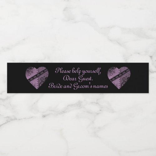 Steampunk heart wedding help yourselves dear guest water bottle label