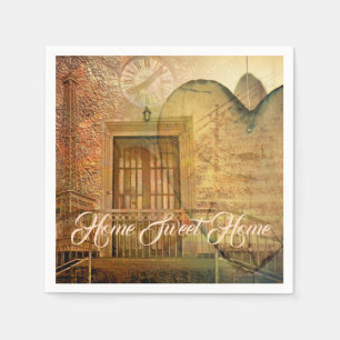 Steampunk Heart, Window & Clock Napkins