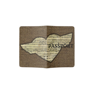 Steampunk Heart Wings Victorian Music Sheet Passport Holder