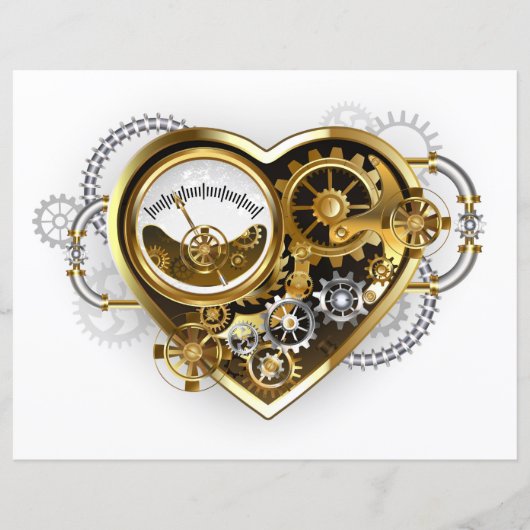 Steampunk Heart with a Manometer (Front)