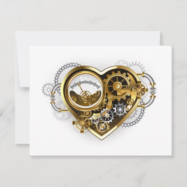 Steampunk Heart with a Manometer (Front)