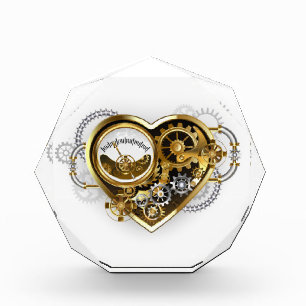 Steampunk Heart with a Manometer Acrylic Award