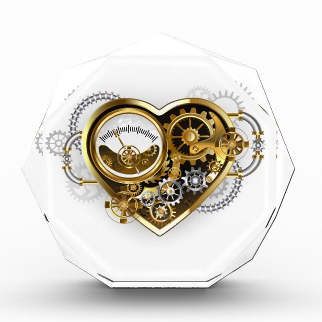 Steampunk Heart with a Manometer Acrylic Award (Front)