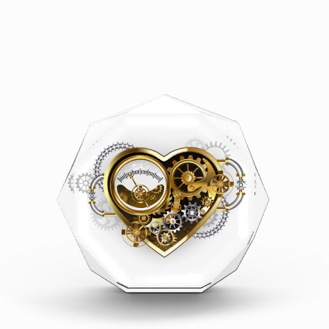 Steampunk Heart with a Manometer Acrylic Award (Front)
