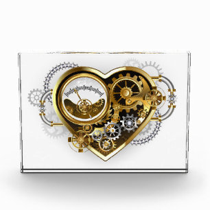 Steampunk Heart with a Manometer Acrylic Award