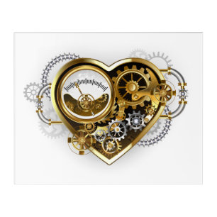 Steampunk Heart with a Manometer Acrylic Print