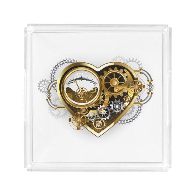 Steampunk Heart with a Manometer Acrylic Tray (Front)