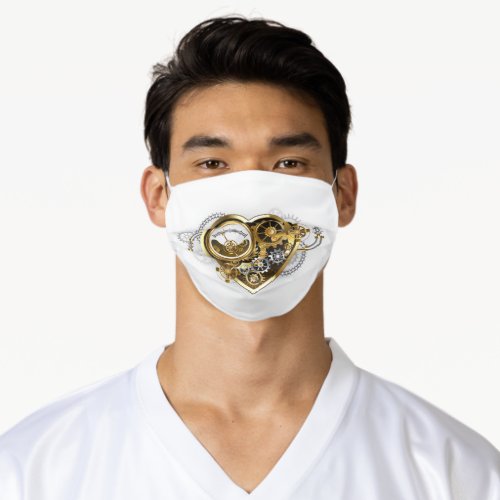 Steampunk Heart with a Manometer Adult Cloth Face Mask