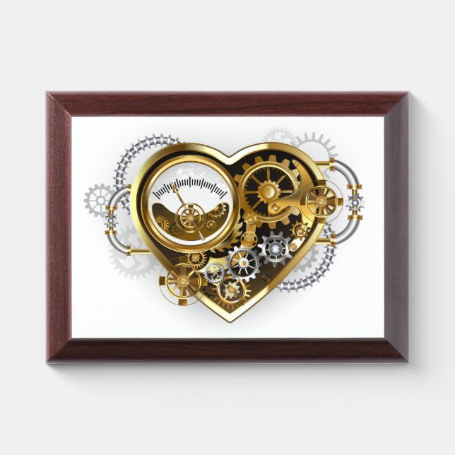 Steampunk Heart with a Manometer Award Plaque (Horizontal)