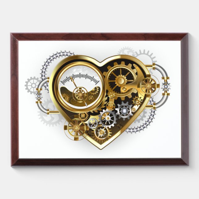 Steampunk Heart with a Manometer Award Plaque (Horizontal)
