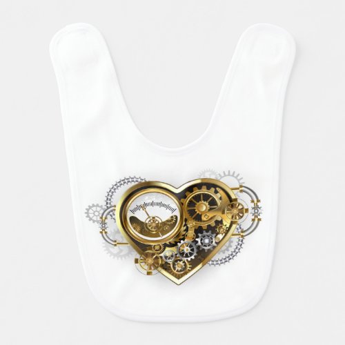 Steampunk Heart with a Manometer Baby Bib