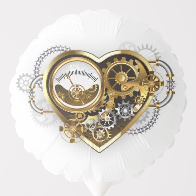 Steampunk Heart with a Manometer Balloon (Front)