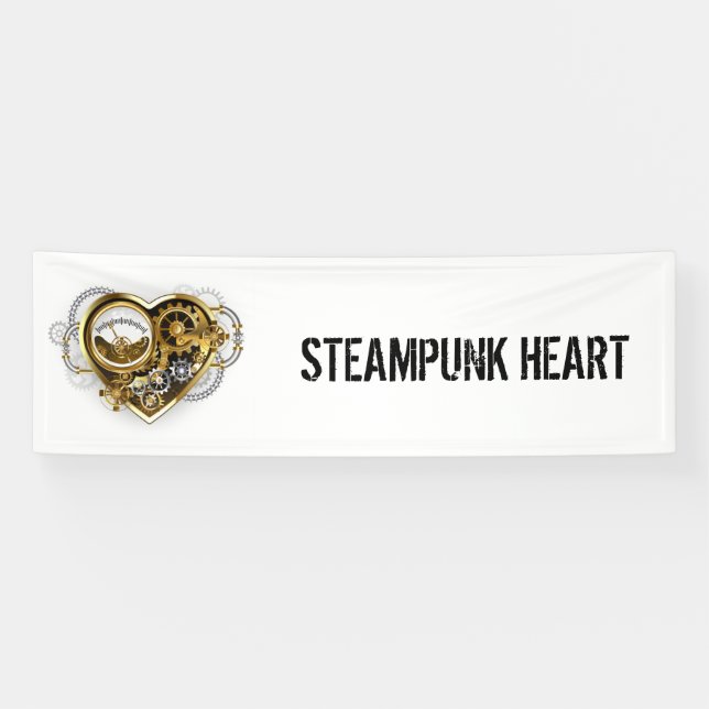 Steampunk Heart with a Manometer Banner (Horizontal)