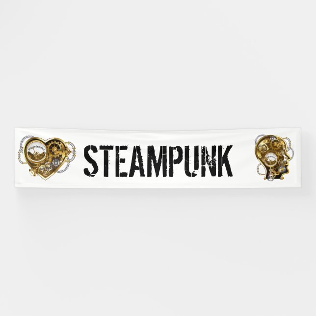 Steampunk Heart with a Manometer Banner (Horizontal)
