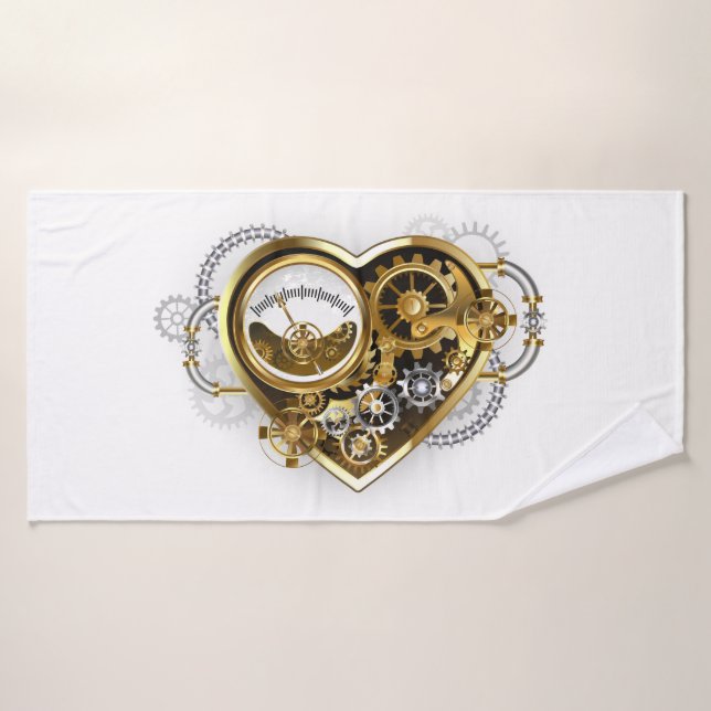 Steampunk Heart with a Manometer Bath Towel (Bath Towel)