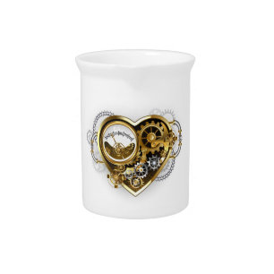 Steampunk Heart with a Manometer Beverage Pitcher