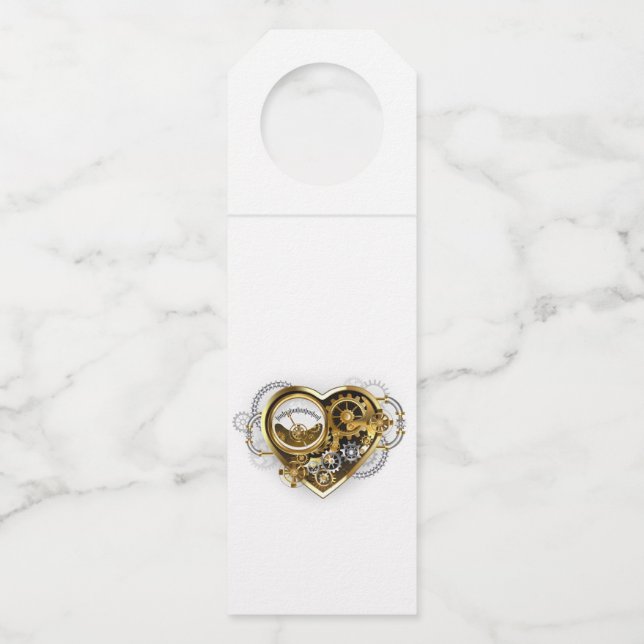 Steampunk Heart with a Manometer Bottle Hanger Tag (Front)