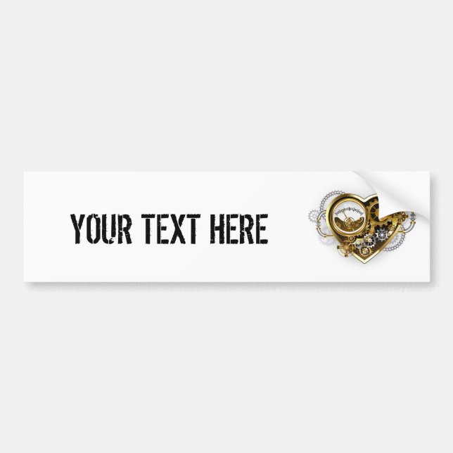 Steampunk Heart with a Manometer Bumper Sticker (Front)