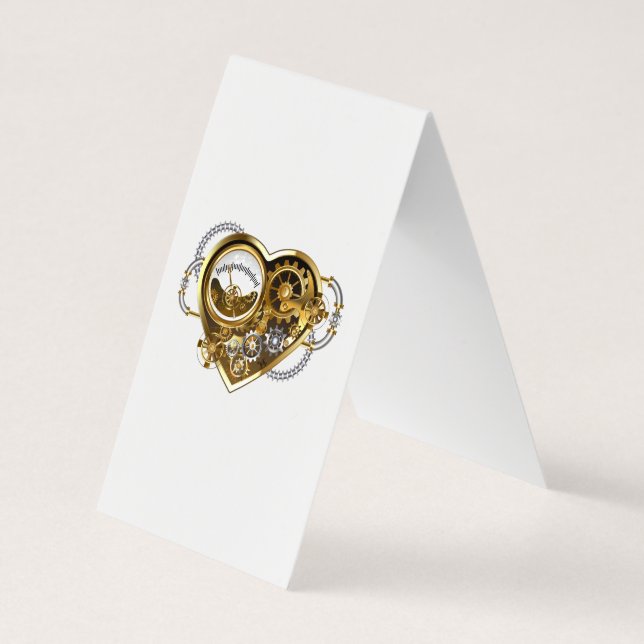 Steampunk Heart with a Manometer Business Card (Back)