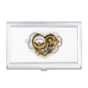 Steampunk Heart with a Manometer Business Card Case