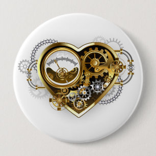 Steampunk Heart with a Manometer Button