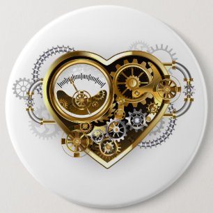 Steampunk Heart with a Manometer Button