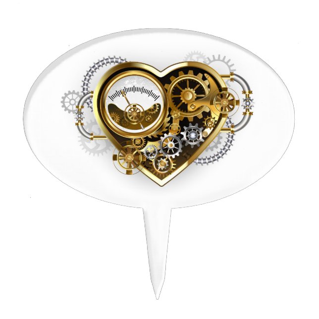 Steampunk Heart with a Manometer Cake Topper (Front)