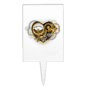 Steampunk Heart with a Manometer Cake Topper