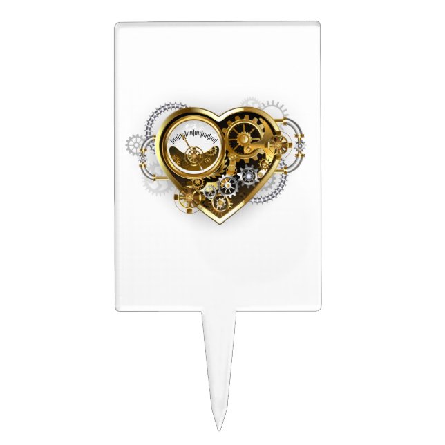 Steampunk Heart with a Manometer Cake Topper (Front)
