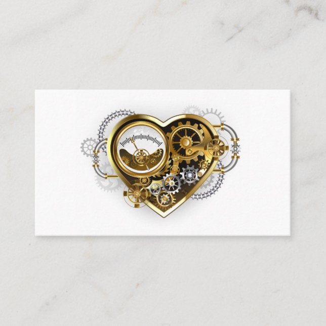 Steampunk Heart with a Manometer Calling Card (Front)
