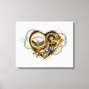 Steampunk Heart with a Manometer Canvas Print
