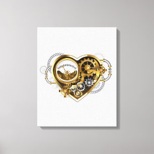 Steampunk Heart with a Manometer Canvas Print