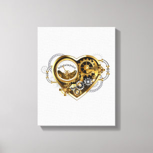 Steampunk Heart with a Manometer Canvas Print