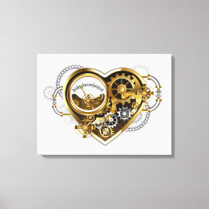 Steampunk Heart with a Manometer Canvas Print